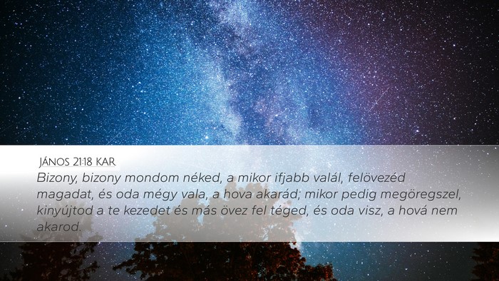 János 21:18 KAR Bible Verse Image