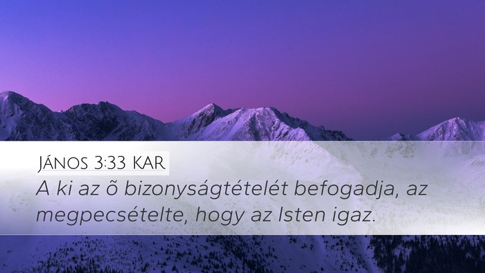 János 3:33 KAR Bible Verse Image