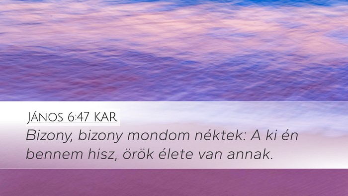 János 6:47 KAR Bible Verse Image