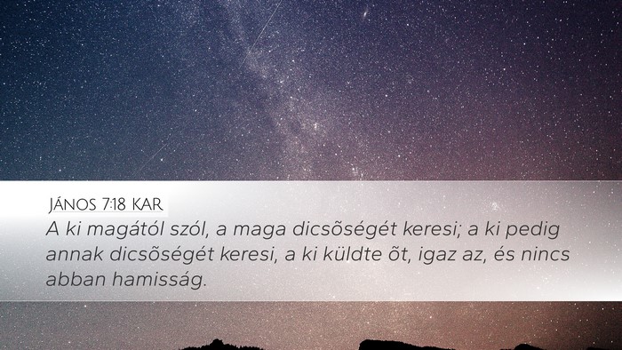 János 7:18 KAR Bible Verse Image