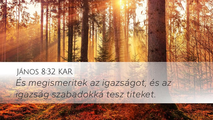 János 8:32 KAR Bible Verse Image