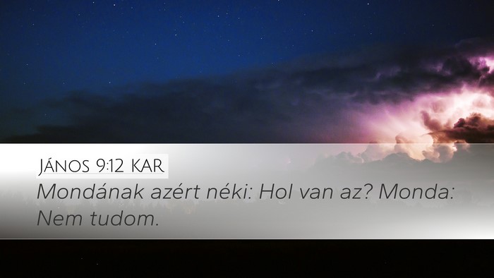 János 9:12 KAR Desktop Wallpaper - Mondának azért néki: Hol van az? Monda: Nem - Desktop Bible Verse Wallpaper