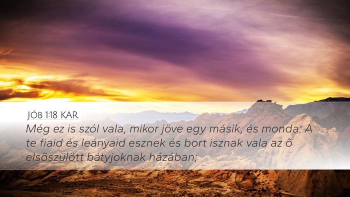 Jób 1:18 KAR Bible Verse Image