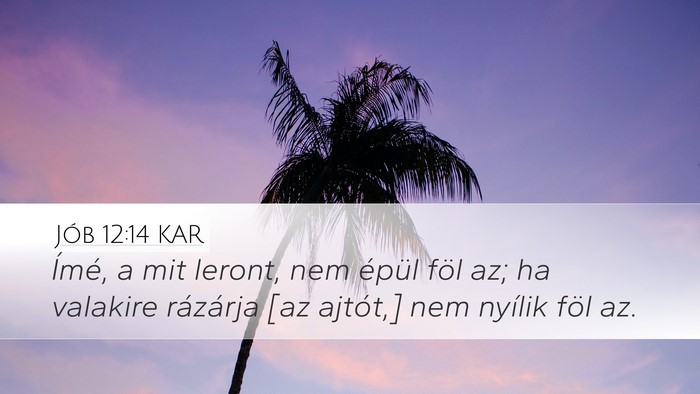 Jób 12:14 KAR Bible Verse Image