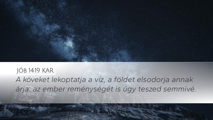 Jób 14:19 KAR Bible Verse Image