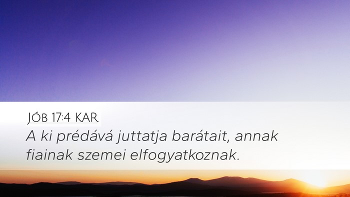 Jób 17:4 KAR Bible Verse Image