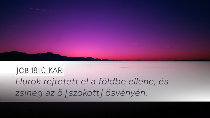 Jób 18:10 KAR Desktop Wallpaper - Hurok rejtetett el a földbe ellene, és zsineg - Desktop Bible Verse Wallpaper