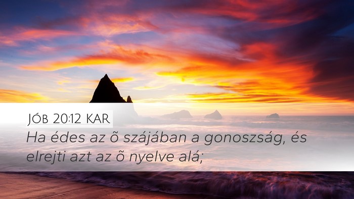 Jób 20:12 KAR Bible Verse Image