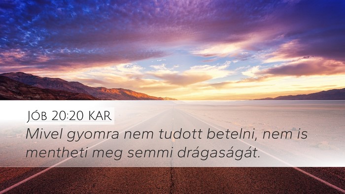 Jób 20:20 KAR Bible Verse Image
