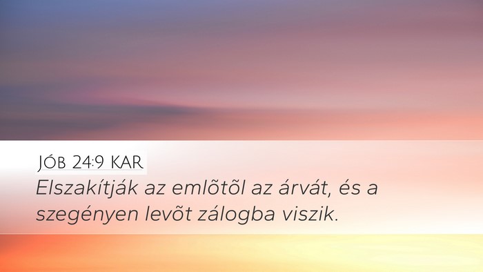 Jób 24:9 KAR Bible Verse Image