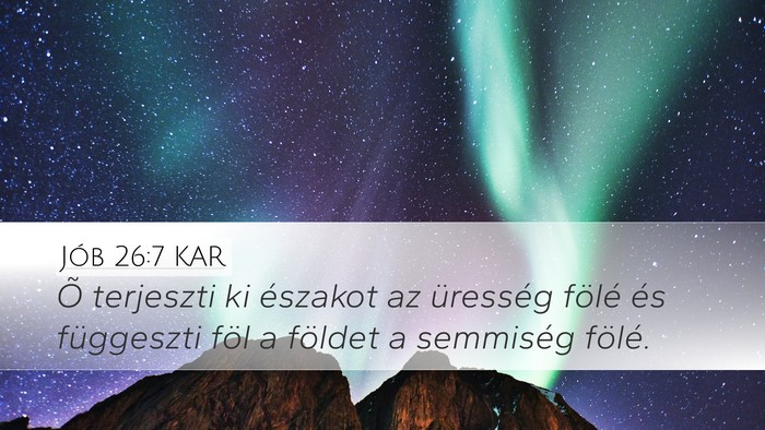 Jób 26:7 KAR Bible Verse Image