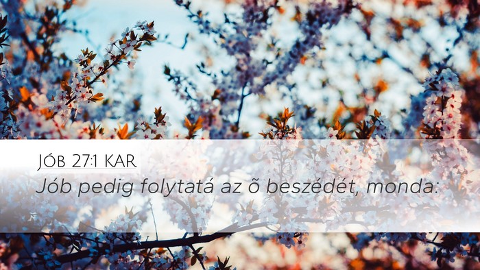 Jób 27:1 KAR Bible Verse Image