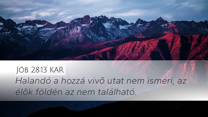 Jób 28:13 KAR Bible Verse Image