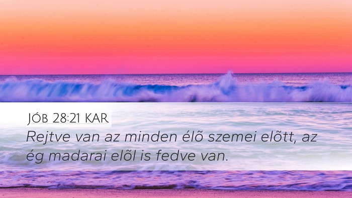 Jób 28:21 KAR Bible Verse Image
