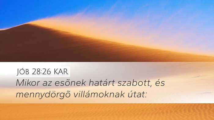 Jób 28:26 KAR Bible Verse Image