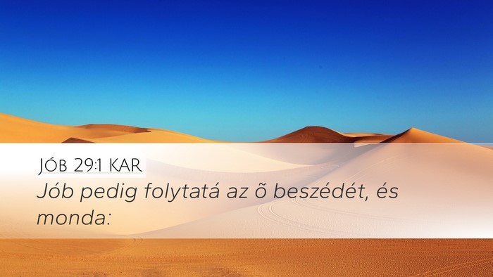 Jób 29:1 KAR Bible Verse Image