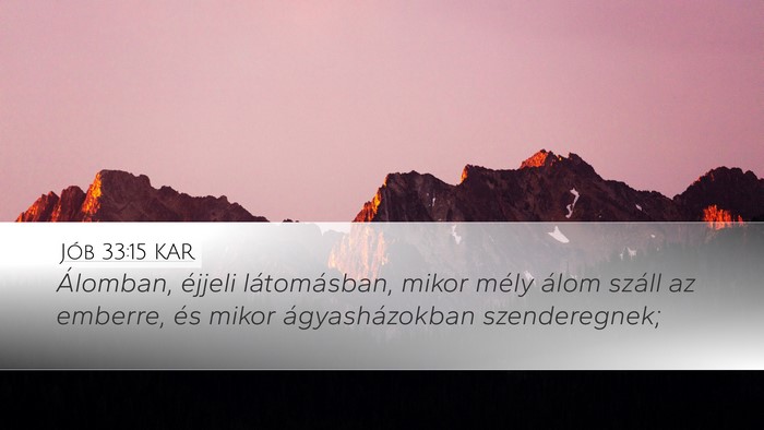 Jób 33:15 KAR Bible Verse Image