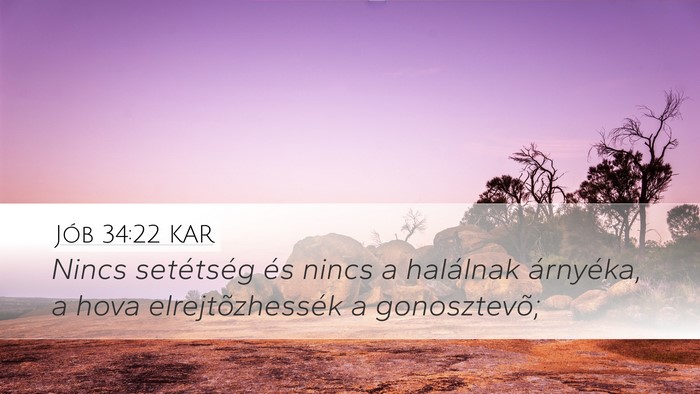 Jób 34:22 KAR Bible Verse Image