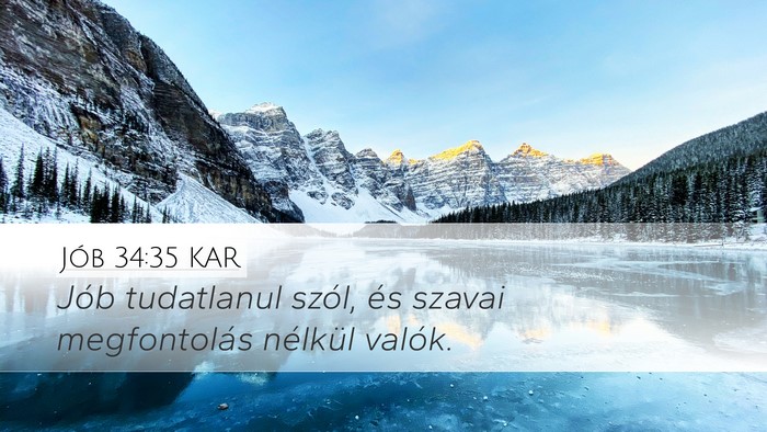 Jób 34:35 KAR Bible Verse Image