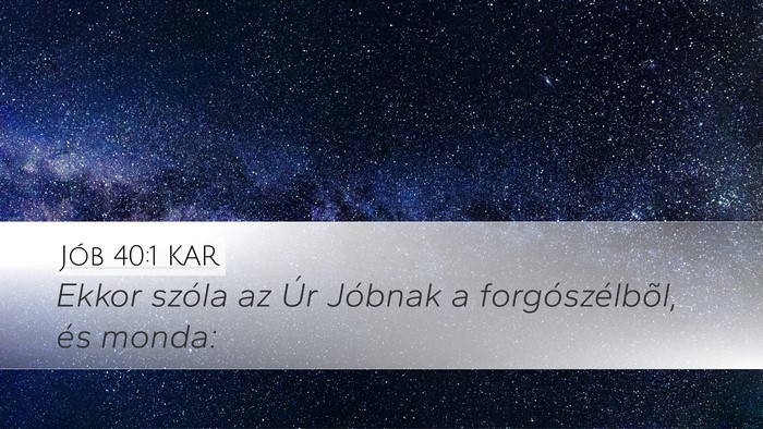 Jób 40:1 KAR Bible Verse Image