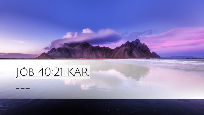 Jób 40:21 KAR Bible Verse Image