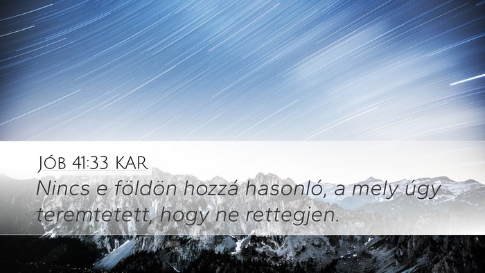 Jób 41:33 KAR Bible Verse Image