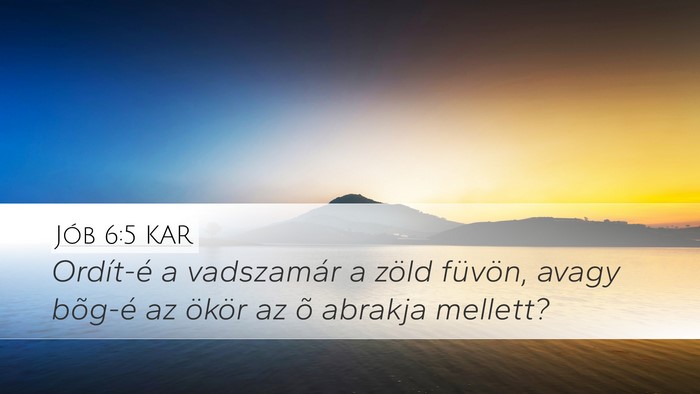 Jób 6:5 KAR Bible Verse Image