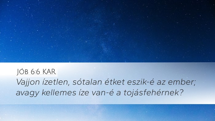 Jób 6:6 KAR Bible Verse Image