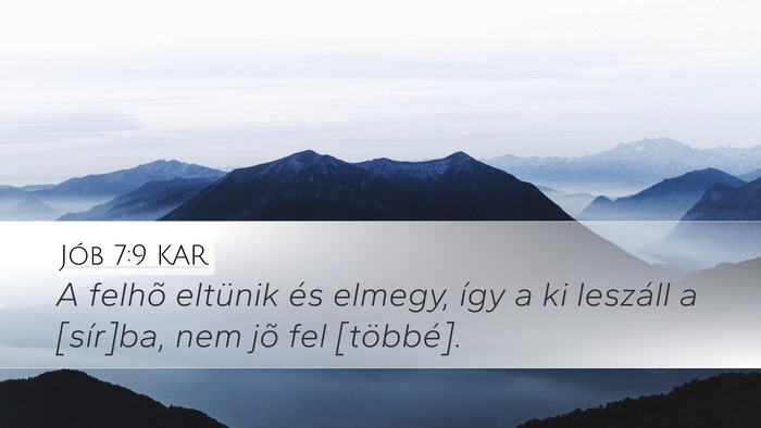 Jób 7:9 KAR Bible Verse Image