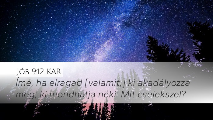Jób 9:12 KAR Bible Verse Image