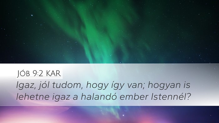 Jób 9:2 KAR Bible Verse Image