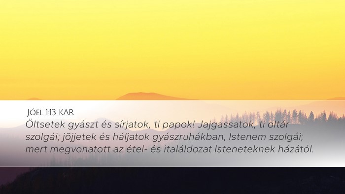 Jóel 1:13 KAR Bible Verse Image