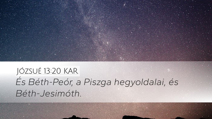Józsué 13:20 KAR Bible Verse Image