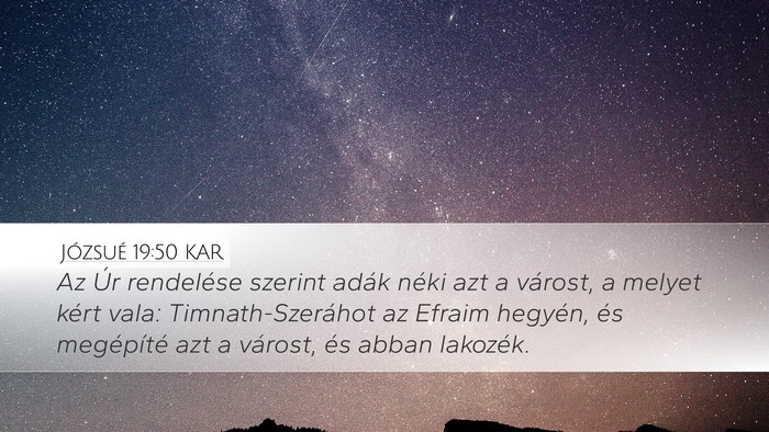 Józsué 19:50 KAR Bible Verse Image