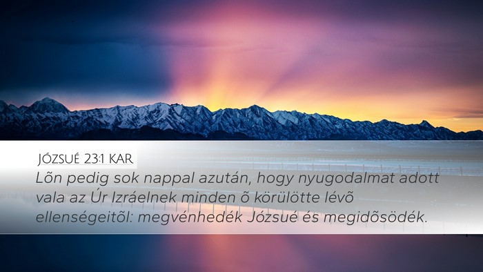 Józsué 23:1 KAR Bible Verse Image