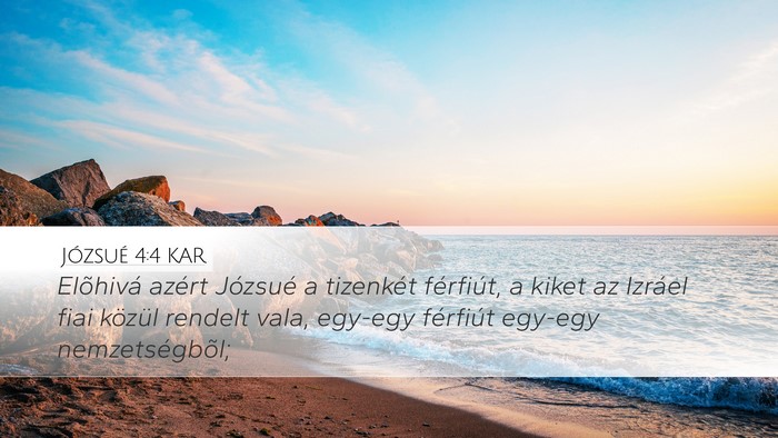 Józsué 4:4 KAR Desktop Wallpaper - Elõhivá azért Józsué a tizenkét férfiút, - Desktop Bible Verse Wallpaper