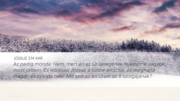 Józsué 5:14 KAR Desktop Wallpaper - Az pedig monda: Nem, mert én az Úr seregének - Desktop Bible Verse Wallpaper