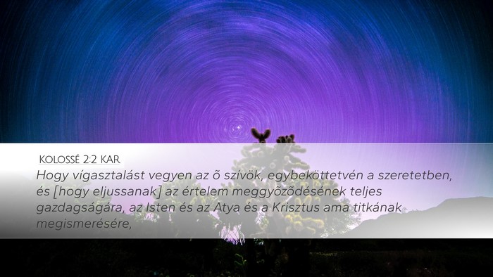 Kolossé 2:2 KAR Bible Verse Image