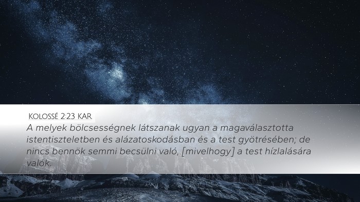 Kolossé 2:23 KAR Bible Verse Image