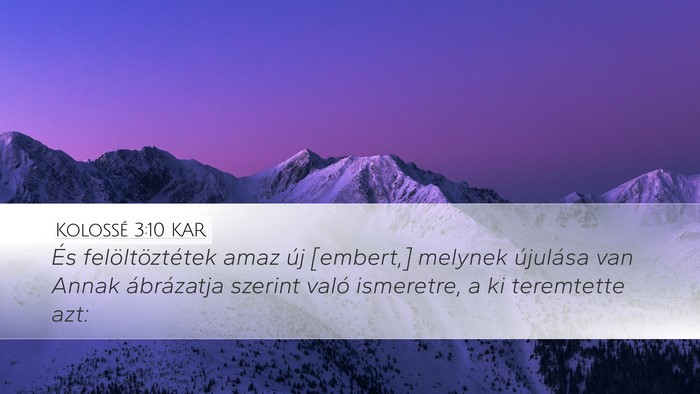 Kolossé 3:10 KAR Bible Verse Image