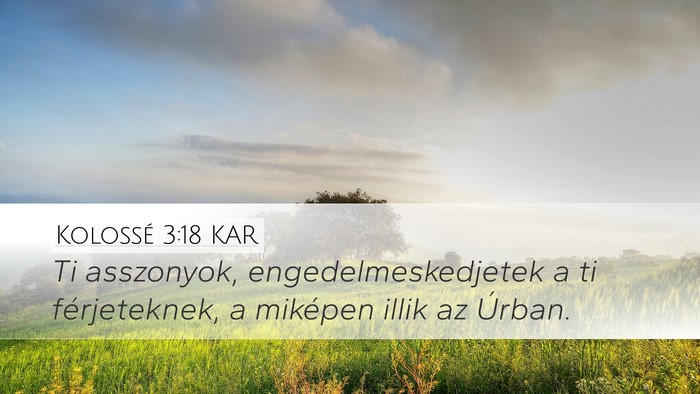 Kolossé 3:18 KAR Bible Verse Image