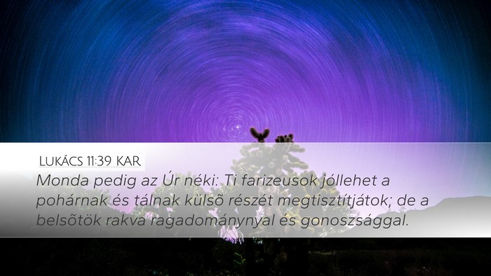 Lukács 11:39 KAR Desktop Wallpaper - Monda pedig az Úr néki: Ti farizeusok jóllehet - Desktop Bible Verse Wallpaper