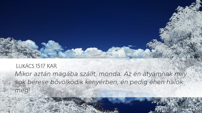 Lukács 15:17 KAR Desktop Wallpaper - Mikor aztán magába szállt, monda: Az én - Desktop Bible Verse Wallpaper