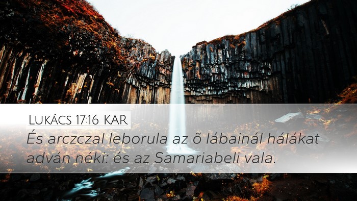 Lukács 17:16 KAR Bible Verse Image
