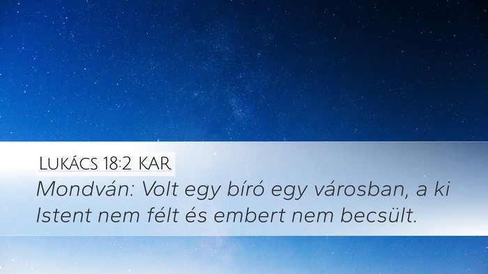 Lukács 18:2 KAR Bible Verse Image