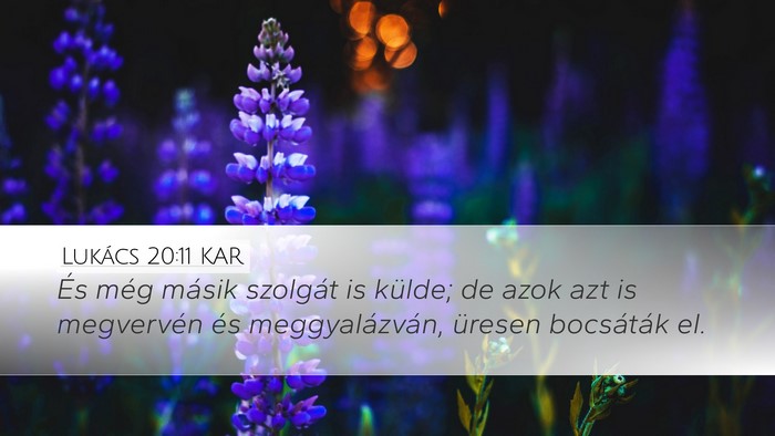 Lukács 20:11 KAR Desktop Wallpaper - És még másik szolgát is külde; de azok azt - Desktop Bible Verse Wallpaper