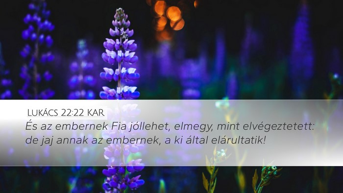 Lukács 22:22 KAR Desktop Wallpaper - És az embernek Fia jóllehet, elmegy, mint - Desktop Bible Verse Wallpaper