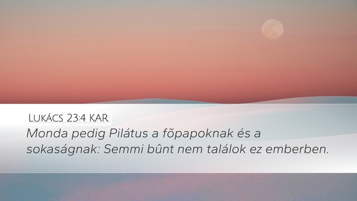 Lukács 23:4 KAR Desktop Wallpaper - Monda pedig Pilátus a fõpapoknak és a - Desktop Bible Verse Wallpaper