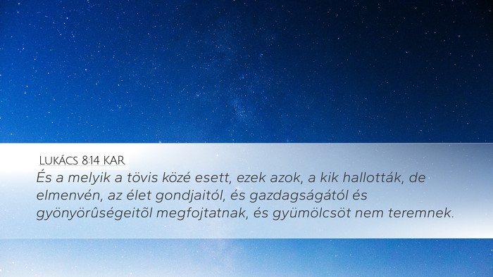 Lukács 8:14 KAR Bible Verse Image