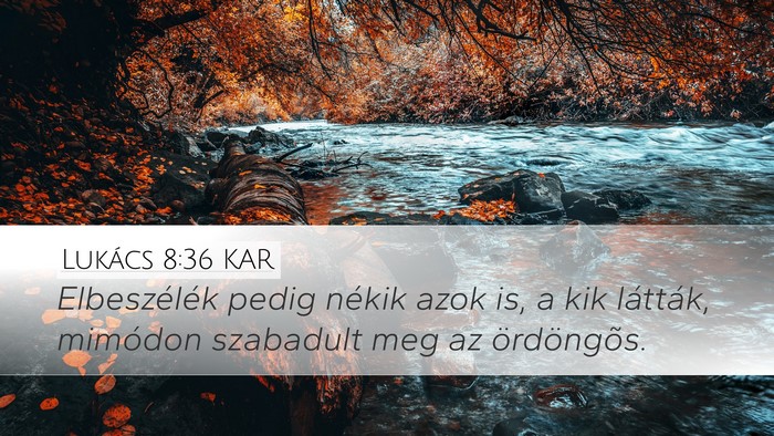 Lukács 8:36 KAR Desktop Wallpaper - Elbeszélék pedig nékik azok is, a kik - Desktop Bible Verse Wallpaper